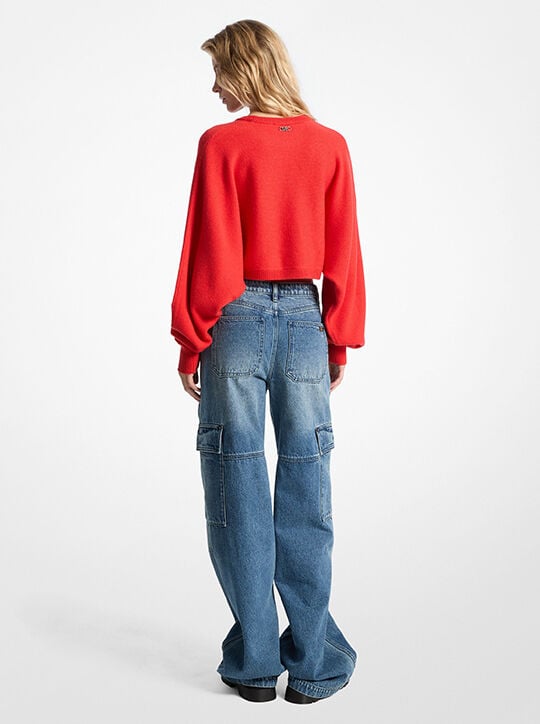 Wool Dolman-Sleeve Sweater michael kors wool dolman sleeve sweater