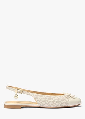 michael kors piper signature logo slingback ballet flat