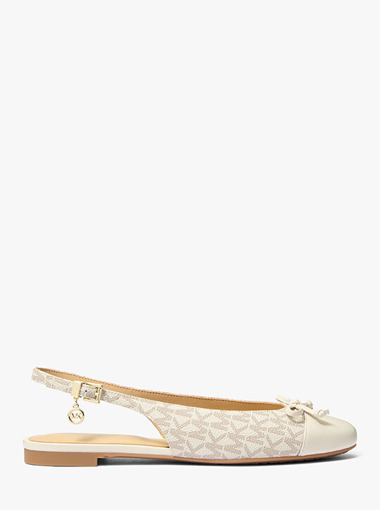 Piper Signature Logo Slingback Ballet Flat michael kors piper signature logo slingback ballet flat