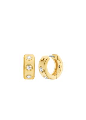 michael kors pav  logo huggie earrings
