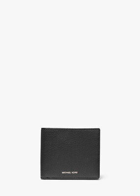 michael kors hudson pebbled leather billfold wallet