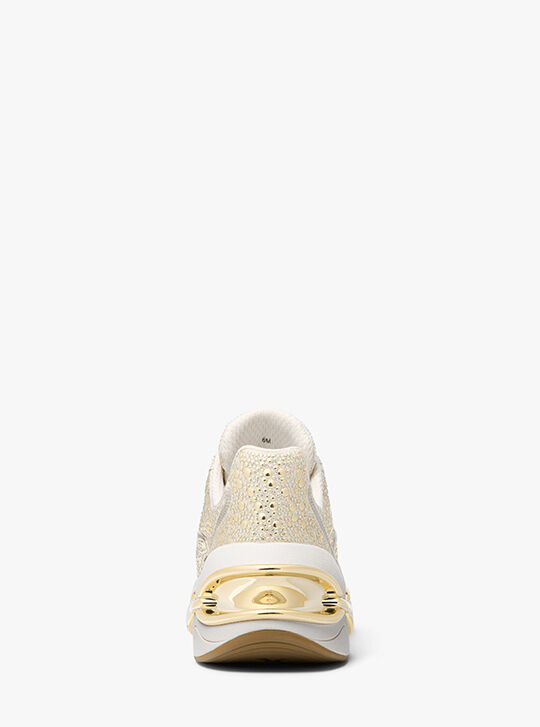 michael kors white and gold trainers