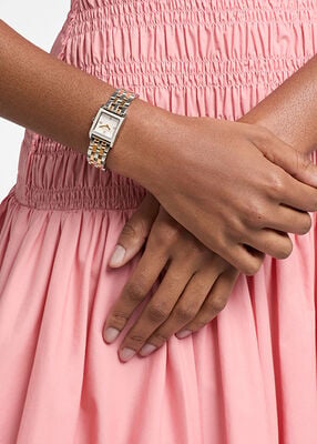 michael kors micro georgie two tone watch