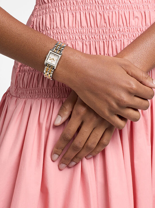 ساعة مايكرو جورجي ثنائية اللون michael kors ساعة مايكرو جورجي ثنائية اللون