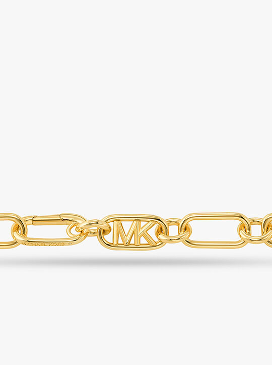 michael kors 14k gold plated empire chain double layer necklace