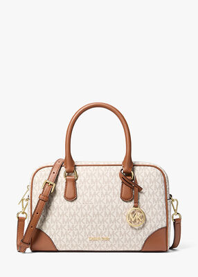 michael kors thompson medium signature logo satchel