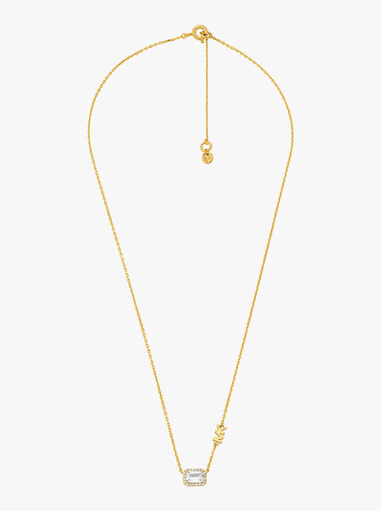 michael kors 14k gold plated sterling silver necklace and earrings set