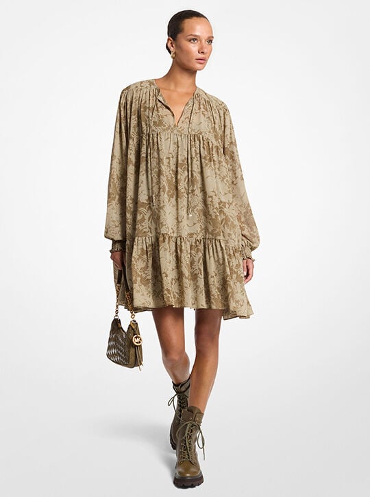 Floral Georgette Tiered Dress michael kors floral georgette tiered dress