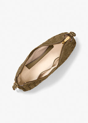 michael kors nolita medium hand woven suede shoulder bag