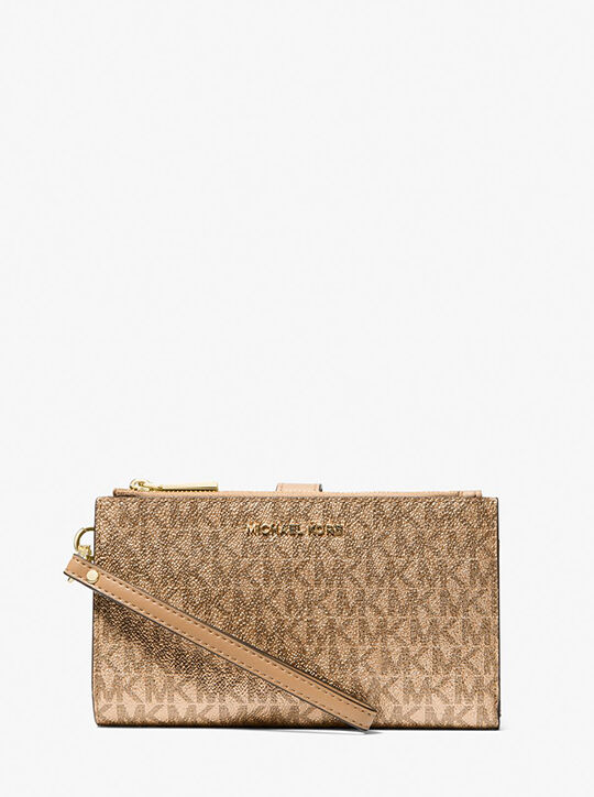 Jet Set Large Metallic Signature Logo Smartphone Wristlet michael kors jet set large metallic signature logo smartphone wristlet