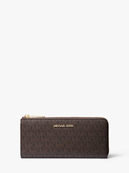 Jet Set Travel Large Logo Quarter-Zip Wallet michael kors jet set travel large logo quarter zip wallet