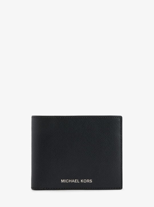 Harrison Crossgrain Leather Billfold Wallet with Passcase michael kors harrison crossgrain leather billfold wallet with passcase