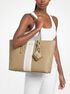Logo-print striped tote bag michael kors logo print striped tote bag