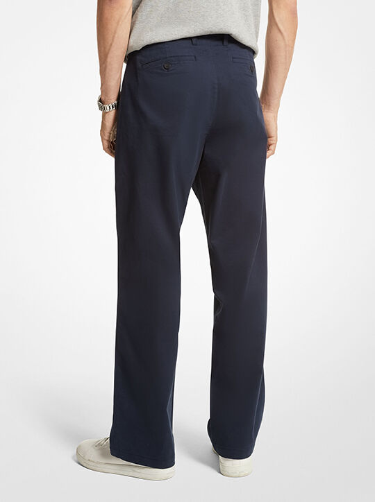Stretch Cotton Wide-Leg Chino Pants michael kors stretch cotton wide leg chino pants