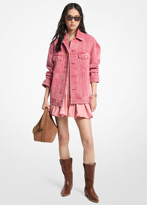 michael kors oversized garment dyed denim jacket