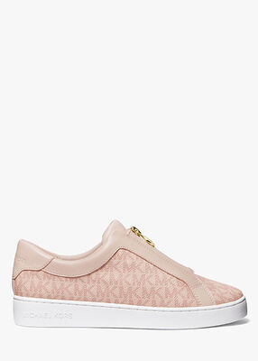 michael kors keaton signature logo zip up sneaker