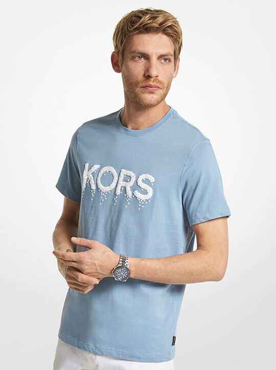 Graphic Logo Cotton T-Shirt michael kors graphic logo cotton t shirt