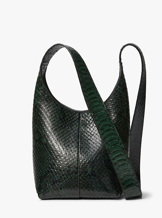 Dede Mini Python Embossed Leather Hobo Bag michael kors dede mini python embossed leather hobo bag