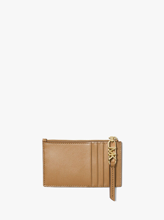 michael kors empire small woven leather card case