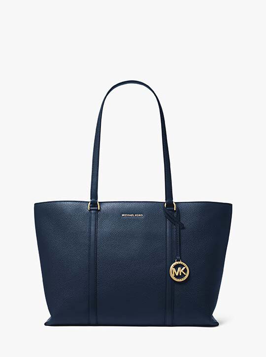 Temple Large Pebbled Leather Tote Bag michael kors temple large pebbled leather tote bag