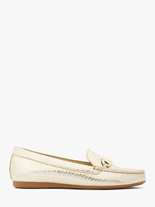 Reed Metallic Snake Embossed Faux Leather Loafer Michael Kors