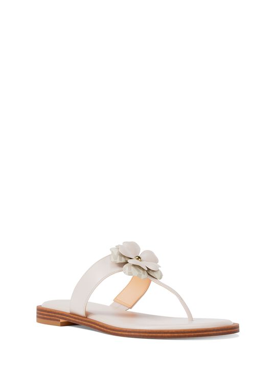 michael kors callie embellished signature logo trim thong sandal
