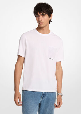 michael kors signature logo pocket cotton t shirt