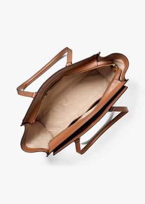 michael kors becca large striped signature logo tote bag