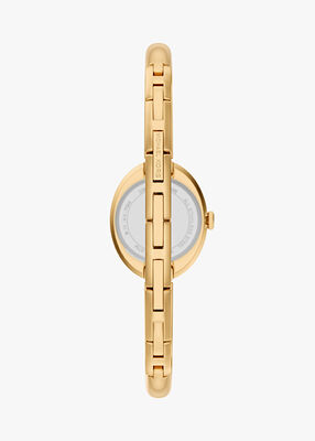 michael kors ساعة مايكل كورس مود بثلاث عقارب من الفولاذ المقاوم للصدأ بلون ذهبي