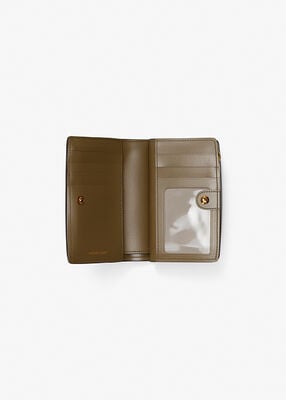 michael kors bryant medium logo embossed leather wallet