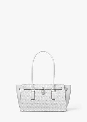 michael kors hamilton moderne small woven leather satchel