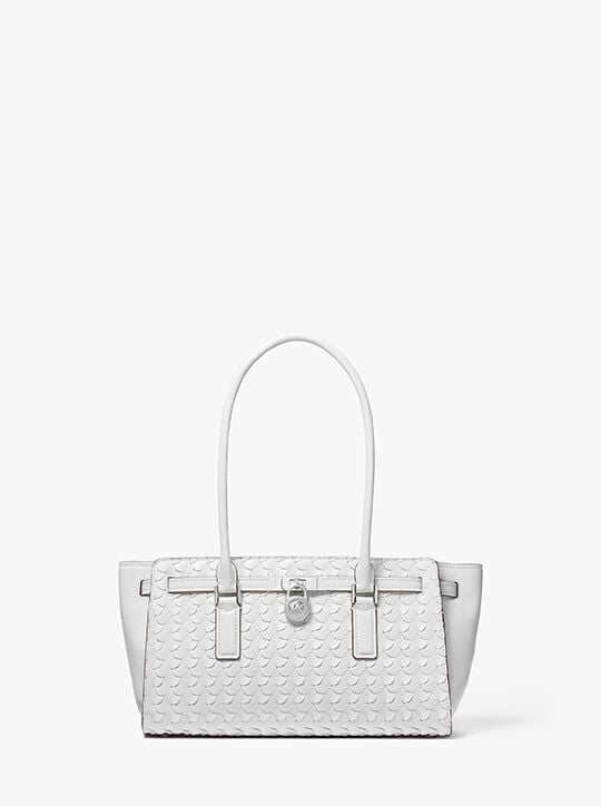 Hamilton Moderne Small Woven Leather Satchel michael kors hamilton moderne small woven leather satchel