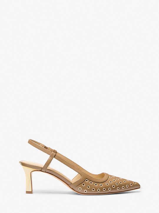 حذاء ألورا الجلدي ذو الكعب المفتوح michael kors حذاء ألورا الجلدي ذو الكعب المفتوح