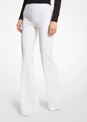Brooke Double Face Stretch Wool Twill Flared Pants
