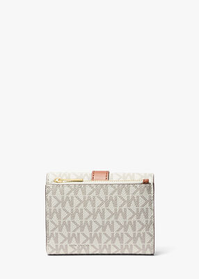 michael kors greenwich medium signature logo trifold wallet