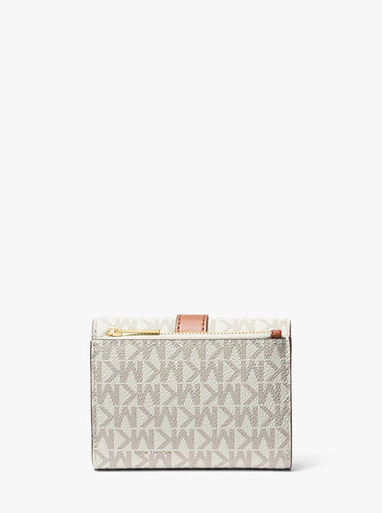 michael kors greenwich medium signature logo trifold wallet
