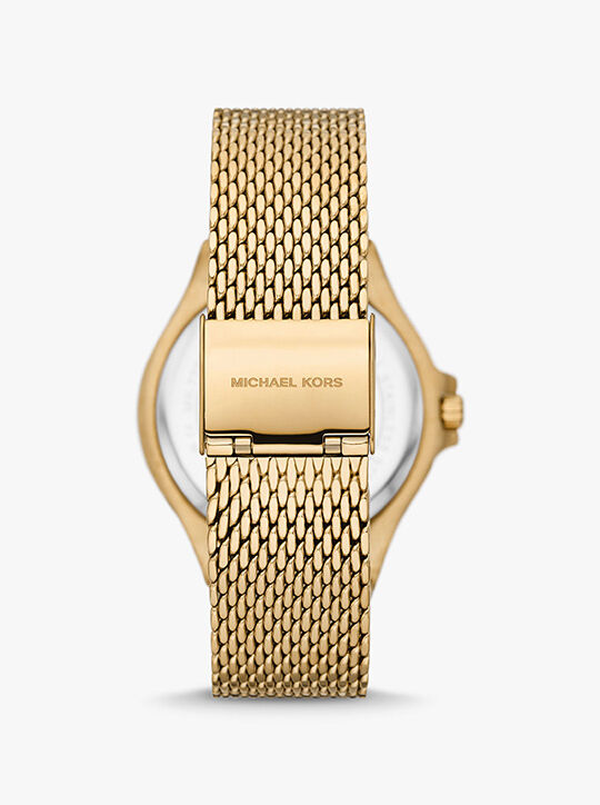 Lennox Pavé Gold-Tone Mesh Watch michael kors lennox pav gold tone mesh watch