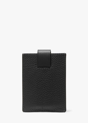 michael kors hudson pebbled leather snap card case