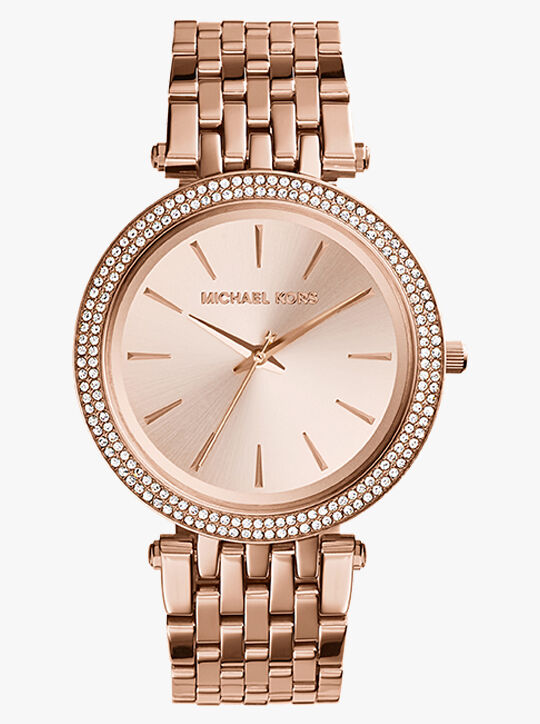 Michael Kors Rose Gold-Tone Glitz Darci Watch michael kors rose gold tone glitz darci watch