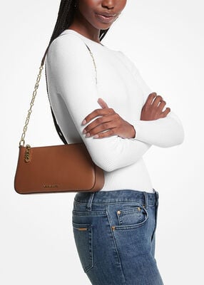 michael kors حقيبة إمباير متوسطة الحجم من الجلد بسلسلة