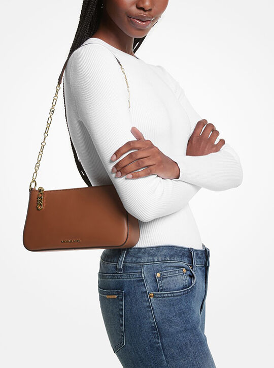 michael kors حقيبة إمباير متوسطة الحجم من الجلد بسلسلة