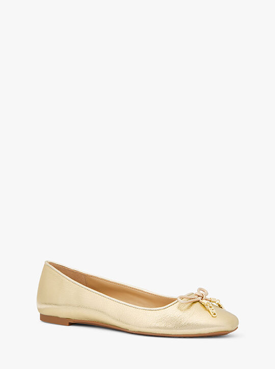 Nori Metallic Leather Ballet Flat michael kors nori metallic leather ballet flat