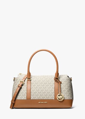 michael kors andie medium signature logo satchel