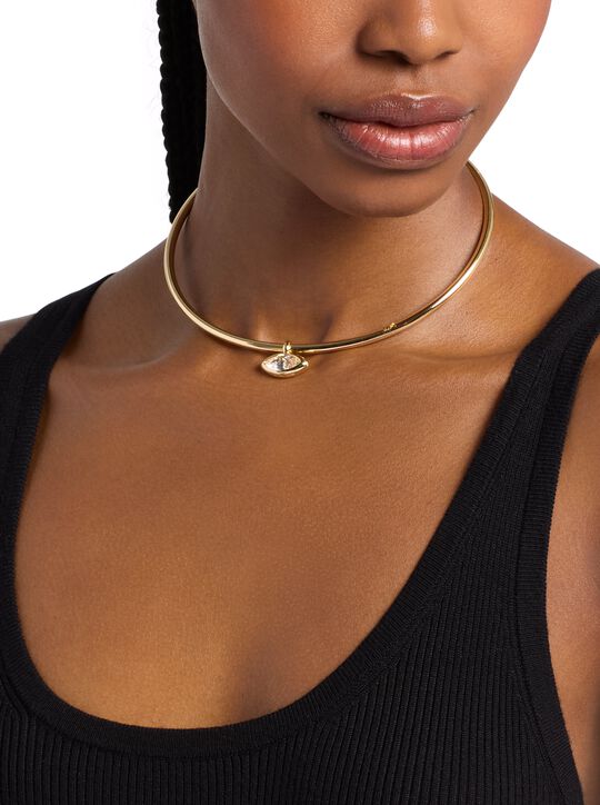 michael kors marquise cut cubic zirconia collar necklace