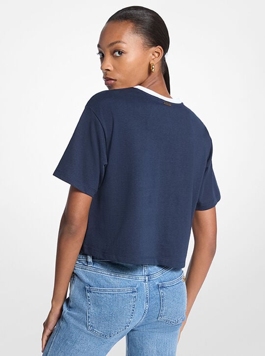 michael kors appliqu d cotton t shirt