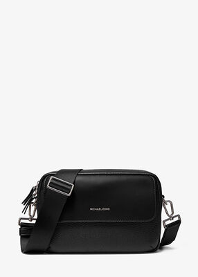 michael kors hudson pebbled leather crossbody bag