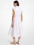 michael kors belted cotton poplin sleeveless shirtdress