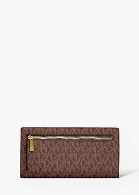 michael kors carson large signature logo wallet