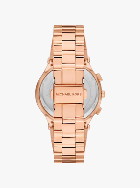 michael kors ساعة بيلي المصنوعة من الفولاذ المقاوم للصدأ بلون ذهبي وردي