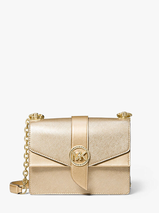 Greenwich Small Metallic Saffiano Leather Crossbody Bag michael kors greenwich small metallic saffiano leather crossbody bag